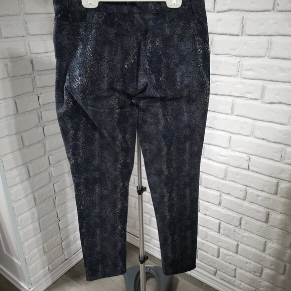 Calvin Klein Jeans Ladies Navy Size 14 Snake/Reptile Print Straight Leg Jeans - Picture 2 of 12